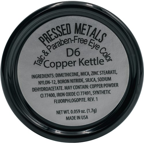 Pure Ziva Warm Peach Pink Copper Kettle Red Shimmering Metallic Pressed Powder Single Vegan Eyeshadow; Talc, Paraben & Cruelty Free