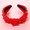 CENAPOG Crystal Red Headbands for Women Valentine's Day Heart Rhinestone Wide Crystal Hair Bands Knot Turban Headband for Girls Bridal Hair Hoop Wedding Headwear Hair Accessories Gifts (Red)