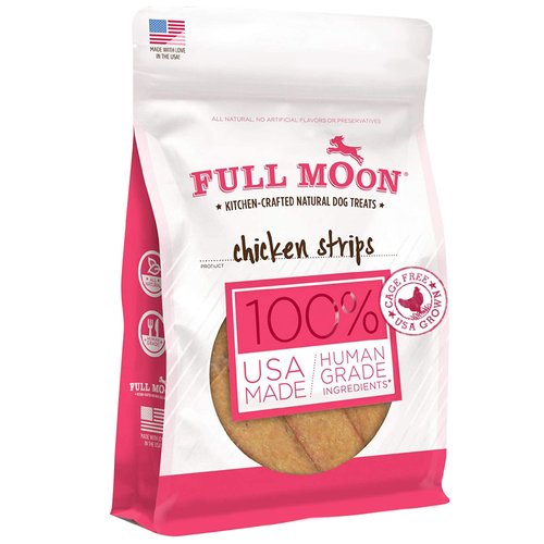 Full Moon Chicken Strips Healthy All Natural Dog Treats Human Grade Made in USA Grain Free, 1.5 Pound (Pack of 1)