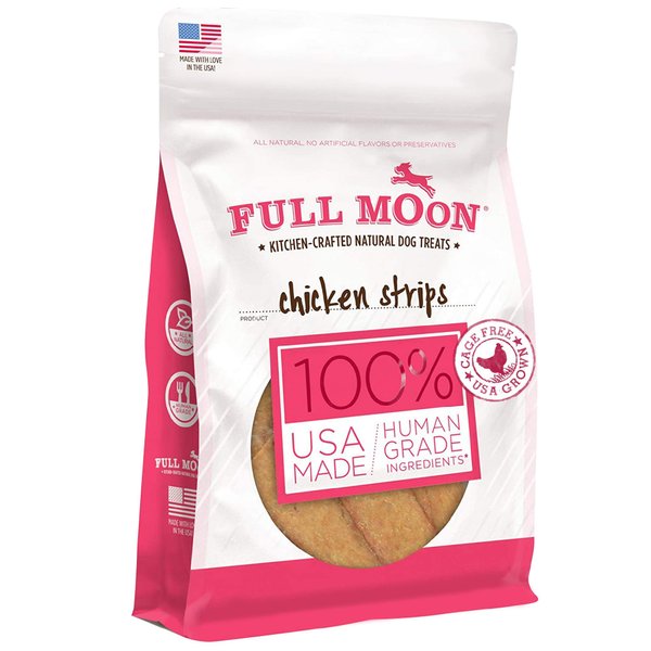 Full Moon Chicken Strips Healthy All Natural Dog Treats Human Grade Made in USA Grain Free, 1.5 Pound (Pack of 1)