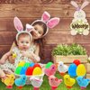 Govetom 8 PCS Jumbo Easter Eggs Filled with Wind Up Chicks & Plush Bunny Easter Basket Stuffers for Toddler Teens Boys Girls Easter Egg Hunt Filling Treats Easter Basket Stuffers Easter Party Favor