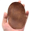 ZUPAYIPA 2Pcs Sew-On Fabric Oval Elbow Knee Patches Sweater Trousers Repair Patches Craft Supply Sewing Appliques (Pu Leather，Coffee)