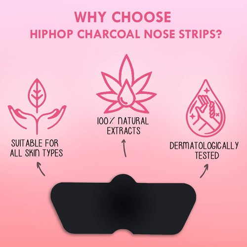 HipHop Charcoal Nose Strips, Women - Blackhead Remover (Pack of 2)