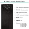 DOORES Human Hair Extensions Clip in Natural Black 120g 7pcs 18 Inch Remy Clip in Hair Extensions Natural Hair Extensions Straight Thick Hair