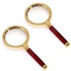 Magnifying Glass 6X + 8X Magnification Magnifier Handheld Magnifier for Science, Reading Book, Inspection.Pack of 2 (Gold)