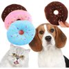 1Pc Blue Donut Shape Plush Pet Toy,Lovely Donut Shaped Squeaky Squeaking Sound Toy for Pet Chew Toy Squeaky Plush Dog Toy Blueberry Squeaky Plush Dog Toy Chew Guard Technology，Dog Squeak Toys，Dogs