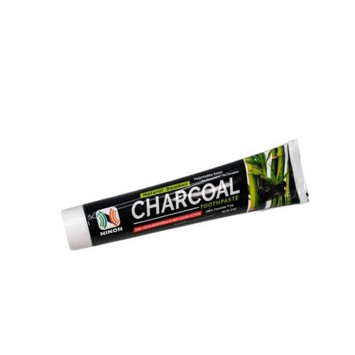 Ninon Charcoal Toothpaste (6.5oz) 1 Pack- 100% Fluoride Free - No Saccharin - No Paraben - Vegetable Base