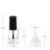 AHIER Empty Nail Polish Clear Bottles with Brush Cap Funnel and Mixing Ball(7ml 5p)