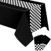 Irenare Car Birthday Party Supplies Racing Party Decorations Road Tablecloth Racetrack Table Runner Table Covers for Kids Boy Car Theme Birthday Party, 54 x 108 Inch (Black,6 Sheets)