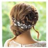 Yokawe Bridal Wedding Hair Comb Silver Rhineston Bride Side Combs Pearl Hair Accessories for Women and Girls