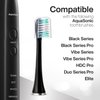 AquaSonic Standard Replacement Brush Heads | for Normal & Sensitive Teeth | Compatible with Many AquaSonic Toothbrush Handles (2 Pack Black)