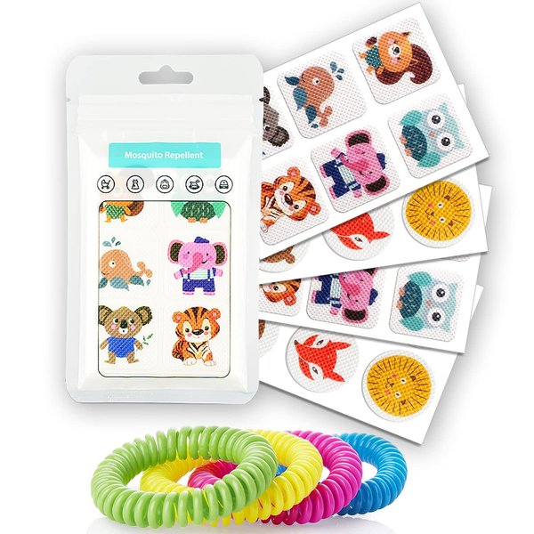 240 Pack Mosquito Repellent Stickers for Kids Adult Outdoor Indoor Travel, Natural Plant Based Ingredients Mosquito Patches Stickers with 4 Pack Mosquito Bracelets