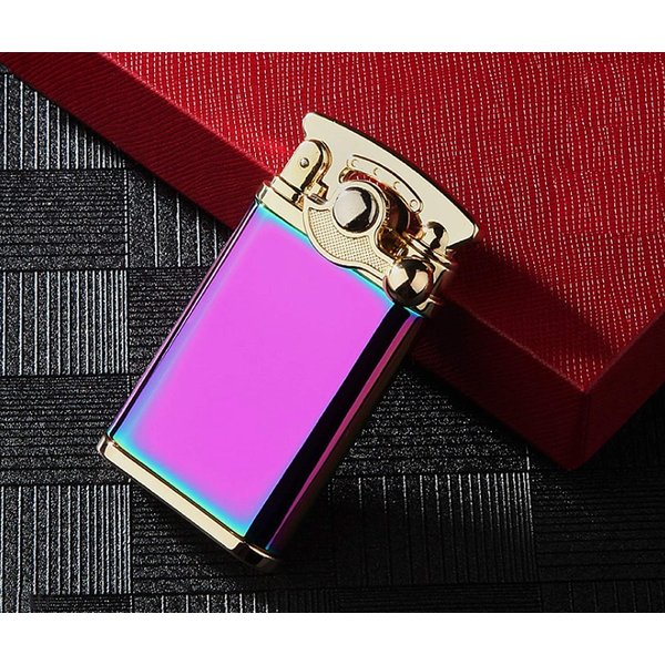 Retro Rocker Cigar Cigarette Jet Torch Refillable Butane Lighter in Rainbow