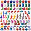 140 Pcs 3D Printed Mini Animals Set - Flowers, Owls, Puppies, Cats, Turtles, Spiders, Ducks, Spiders, Rats，2cm Figurines Gradient Colors, Safe Eco-friendly Material for Car，Home and Office Deco