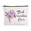 sweethess Grandma Gifts Best Grandma Ever Makeup Bag Grandmother Birthday Gifts Nana Gift for Mom from Granddaughter Mother's Day Gifts Cosmetic Bag Travel Makeup Pouch