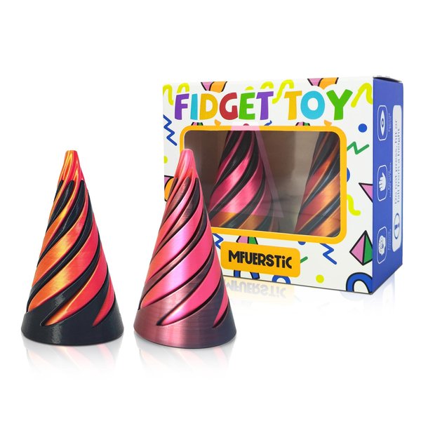 Impossible Pyramid Passthrough Fidget Toys,3D Printed Impossible Cone,Spiral Cone Fidget Toy,Desktop Ornament Fidget Toys (Gradient Color 2pcs)
