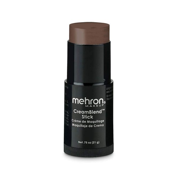 Mehron Makeup CreamBlend Stick | Face Paint, Body Paint, & Foundation Cream Makeup| Body Paint Stick .75 oz (21 g) (Ebony)