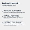 ROCKWELL RAZORS R1 Double Edge Safety Razor in White Chrome, Butterfly Open with 5 Blades