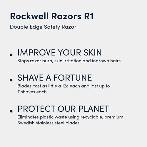 ROCKWELL RAZORS R1 Double Edge Safety Razor in White Chrome, Butterfly Open with 5 Blades