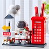HJPLPXH Space Astronaut Micro Mini Building Block Set with Led Lighting Telephone Booth Kit Pen Holder Gifts for Adults and Kids (2188 Pieces)