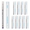 10pcs Tattoo Marker Pen, Surgical Microblading Marker Pen with Paper Ruler, Waterproof Disposable Tattoo Marker for Skin, Eyebrow, 0.5mm Head, Blue