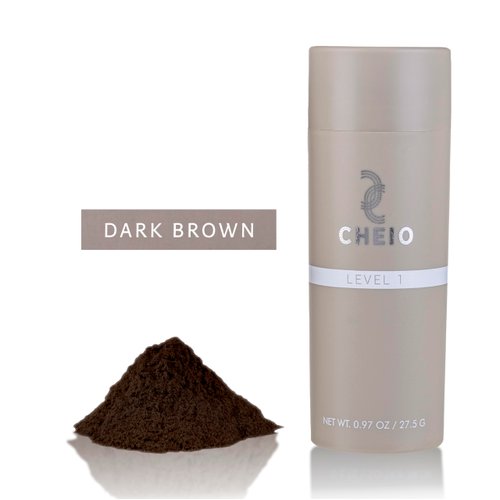 Cheio - Hair Thickening Fibers - 27.5g - Level 1 (Dark Brown) - Keratin Fibers for Bald Spots & Thinning Hair for Men and Women - Covers Spots in Seconds - Quick Solution for Hair Loss