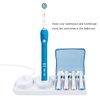 Electric Toothbrush Holder with 1 Charging Stand Slot, 1 Toothbrush Stand and 4 Toothbrush Heads Storage + 4 PCS Toothbrush Head Covers for Oral B