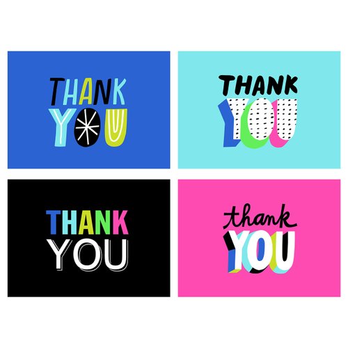 Hallmark Thank You Cards Assortment, Colorful Thanks (48 Cards with Envelopes) for Graduation, Birthday, Bridal Showers and More