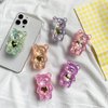 Green Mobile Phone Finger Holder Mobile Phone Cartoon Foldable Epoxy Sequins 3D Cute Bear Shaped Phone Grip Tok Folding Bracket for Desktop Mobile Phone Cell Phones and Accessories Cell Phone Grips