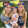 Tobeffect American Flag Headbands for Women July 4th Bow Head Bands for Women's Hair Independence Day Knotted Hairband Rabbit Ear Hair Band for Women