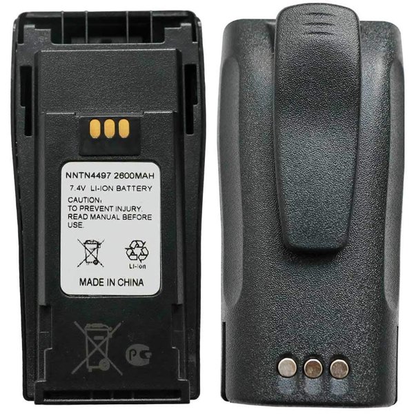Teseko NNTN4497CR Two-Way Radio Battery 2600mAh 7.4V Li-ion Replacement for Motorola NNTN4497 NNTN4497CR NNTN4970 Talkabout Radios+Belt clip