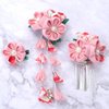 3Pcs Kimono Hair Accessories Japanese Kimono Flower Hair Clips Tassel Hair Hairpins Japanese Style Kimono Hair Barrettes Hair Accessories for Women (Pink)