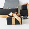 Soul & Lane Black Decorative Boxes with Magnetic Lids – Set of 4, Small Reusable Cardboard Gift Boxes for Presents, Nesting Hinged Lid Storage, Paper Mache Set with Magnetic Closure