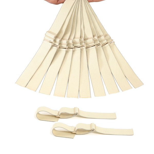 xuxisowo 12PCS Elastic Bands For Wig Edges, Adjustable Wig Bands For Wigs And Wig Caps, Adjustable Wig Straps For Keeping Wigs in Place, Secure Wig Band for Lace Front, 1 * 14 inch（Beige*12Pcs