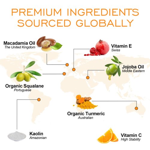 ZealSea Turmeric Clay Mask for Face with Vitamin C - Mud Mask for Face Clay Mask for Blackheads and Pores Face Mask Skin Care Facial Skincare, 4.23 Oz