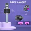 BONAOK Bluetooth Wireless Karaoke Microphone with LED Lights,4-in-1 Portable Handheld Mic with Speaker Karaoke Player for Singing Home Party Birthday Gift for Kids Adults Girls Q78(Space Gray)