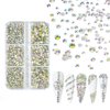 3000 Nail Art AB Crystals Rhinestones Flat Back Round Rhinestones Nail Gems Nail Crystal Diamond Jewelry Nail Suitable for Nail Design DIY Craft Decoration