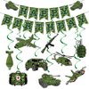 Army Birthday Party Decorations Camouflage Party Decoration Include Camo Happy Birthday Banner and Military Theme Hanging Swirls Decor for Boys Girls Birthday Party Supplies