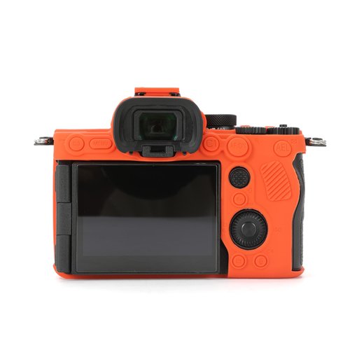 Rieibi Accessory for Sony A7RV Case, Soft Silicone Protective Case for Sony A7R5/A7R V/Alpha 7R V/A7RV/A7R 5/A7RM5 Digital Camera, Lightweight A7 RV Camera Case Grip Body Skin - Orange