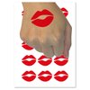 Kiss Lips Temporary Tattoo Water Resistant Fake Body Art Set Collection - 15 2" Tattoos (1 Sheet)