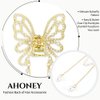 Ahoney 2Pcs Butterfly Clips for Hair, Butterfly Hair Claw Clips with Charms, Metal Fancy Hair Clips Hair Tassel Pearl Butterfly Hair Styling Accessories for Women Girls (Hollow Pearl butterfly)