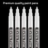 ARTISTRO White Paint Pen for Rock Painting, Stone, Ceramic, Glass, Wood, Tire, Fabric, Metal, Canvas. Set of 5 Acrylic Paint White Marker Water-based Extra-fine Tip