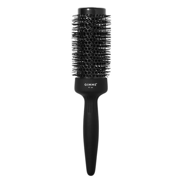 Gimme Beauty - Round Brush - Medium 43mm - Thermal Blow Out Brush for Drying & Curling - Barrel Vent Brush with Heat-Resistant Bristles For Maximum Volume & Shine - Textured Handle for Easier Styling