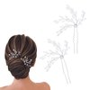 Generic Bridal Wedding Hair Pins for Women Rhinestone Preal Silver Vine Hairpiece Elegant Handmade Gift for Women Girls(2 pcs)