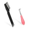Giantree 2/4 Pcs Hair Brush Cleaning Tool, Comb Cleaner Brush Remove Hair Brush Cleaner Rake Mini Hair Brush Remover for Removing Hair Dust Home and Salon Use (Plastic Handle Rake)(2pcs)