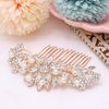 Ammei Headpiece Rose Gold Wedding Hair Comb With Pearls and Crystals Wedding Hair Accessories Bridal Headpiece Or For Parties (Rose God)
