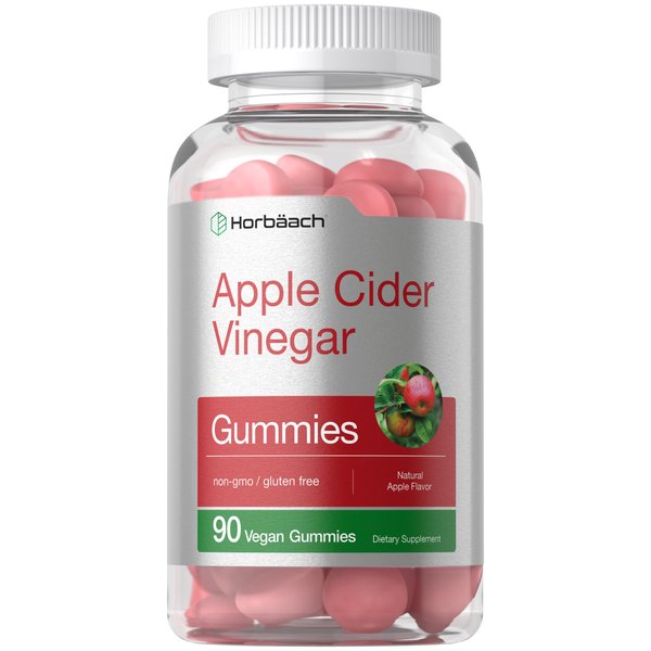 Horbaach Vegan Apple Cider Vinegar Gummies | 90 Count | ACV Supplement | Natural Apple Flavor | Non-GMO, Gluten Free Gummies for Adults