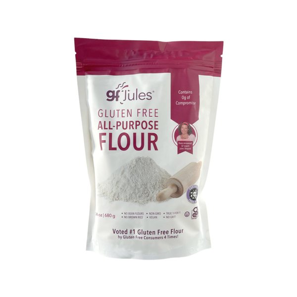 gfJules Certified Gluten Free All Purpose Flour | No Grit | Non-GMO, Vegan & Kosher | Cup for Cup Baking Alternative to Regular Flour | Voted #1 by Gluten Free & Celiac Consumers | 1.5 lb. Pouch