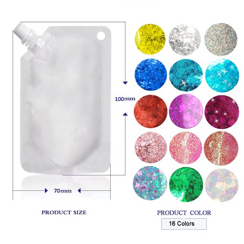 Body Glitter Gel 16 Color Sequins Glitter Gel Easy to Apply&Clean, Festival Glitter Christmas Makeup for Women Long Lasting Sparkling Suitable for Body, Face, Hair, Eyes (Christmas Green)