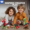 TOY Life 3-Pack Take Apart Dinosaur Toys for Kids 3 5 7 Kids Dinosaur Toys with Electric Drill Dinosaur Birthday Gifts Take Apart Toys for Boys Building Toys for Kids Ages 4-8 Stem Toys Tool Set